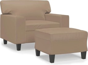 vidaXL kávészínű műbőr kanapéfotel lábtartóval 60 cm