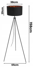 Állólámpa 1xE27/40W/230V fekete