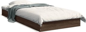 vidaXL barna tölgy színű szerelt fa ágykeret matrac nélkül 75x190 cm