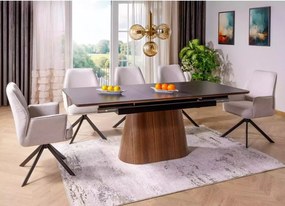 Monaco bővíthető étkezőasztal fekete/dió 160-200cm