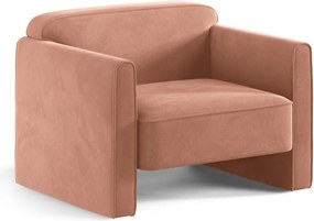 Rózsaszín bársony fotel Abby – Micadoni