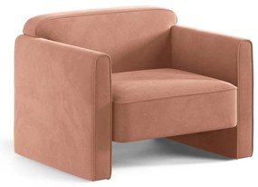 Rózsaszín bársony fotel Abby – Micadoni