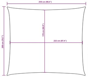 bézs téglalap alakú oxford-szövet napvitorla 2 x 2,5 m