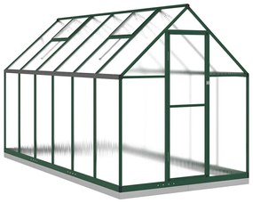 zöld alumínium melegház alapvázzal 334x169x202 cm