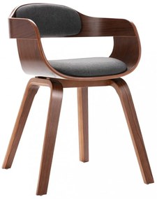 vidaXL hajlított fa és sötétszürke szövet étkezőszék