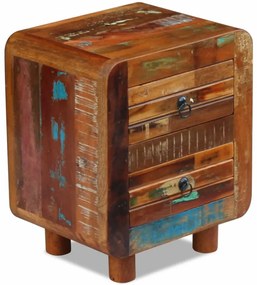 tömör újrahasznosított fa éjjeliszekrény 43x33x51 cm