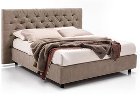 Bed&Sofa iSomn Noctooorne Berlin Franciaágy 180x200 cm, barna, szövet, tárolóládával