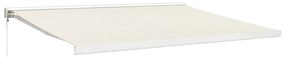 krémszínű szövet és alumínium behúzható napellenző 4 x 3 m