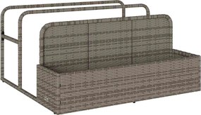 vidaXL szürke polyrattan medence melletti úszótároló 110x100x57 cm