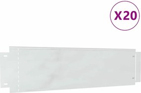 vidaXL Gyepszegélyek 20 pcs Ezüst 100 x 25 x 0,07 cm Horganyzott acél