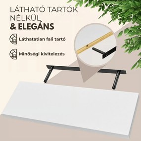 FIGO + fali polc konzollal, 70cm, fehér Casaria