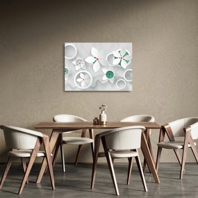 Virágos absztrakció képe (üvegen) (70x50 cm)