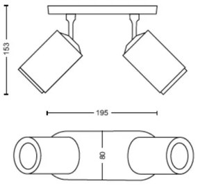 Philips Hue FUGATO 2xGU10/4,2W RGBW LED dimm. spotlámpa fekete