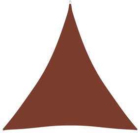 terrakotta háromszögű oxford-szövet napvitorla 4,5x4,5x4,5 m