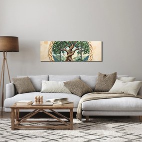 Kép – Fonott életfa (órával) (90x30 cm)