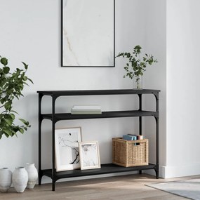 fekete szerelt fa tálalóasztal 100x29x75 cm