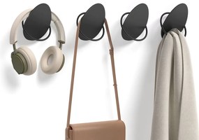 Fali fogas 4 db, falra szerelhető, fekete