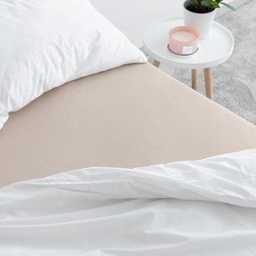 Goldea jersey gumis lepedő - latte 90 x 200 cm