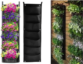 Filc függőleges növénytartó - 7 zseb palánták számára