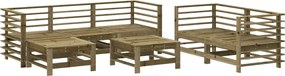 vidaXL 7 részes impregnált fenyőfa kerti ülőgarnitúra