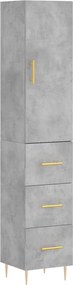 vidaXL betonszürke szerelt fa magasszekrény 34,5x34x180 cm