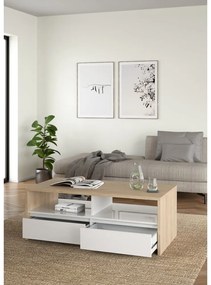 Fehér-natúr színű dohányzóasztal 60x120 cm Next – Tvilum