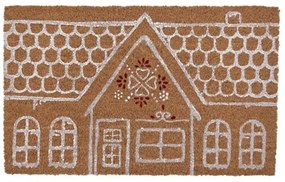 Lábtörlő 75x45cm, kókusz-PVC, mézeskalács házikó