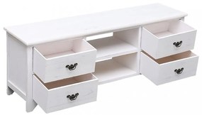 antik fehér tömör császárfa TV-szekrény 108 x 30 x 40 cm