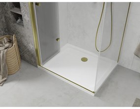 Mexen Lima zuhanykabin 100x90cm, 6mm üveg, arany profil - átlátszó üveg + Vékony zuhanytálca - 856-100-090-50-00-4010