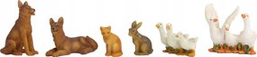 Háziállatok betlehemhez, 6 részes, max. 4cm magas/ 8-10cm-es figurákhoz