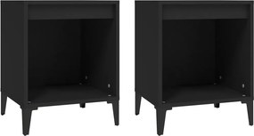 vidaXL 2 db fekete éjjeliszekrény 40 x 35 x 50 cm