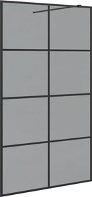 vidaXL Walk-in zuhanyfal Fekete 115 x 195 cm edzett üveg