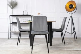 Étkezőgarnitúra 4 db. Szürke Bársony Ibis székkel. Bővíthető asztal HARRY 102-142 cm