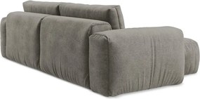 Szürke zsenília kinyitható sarokkanapé (bal oldali-heverő résszel) Kuki – Makamii