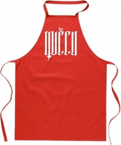 Konyhai Kötény piros Valentin Napi Ajándék His Queen FA_436_cw