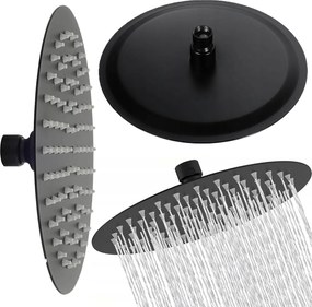 Zuhany Esőztető Acél Vékony Kerek Slim Zuhany Fekete 25CM