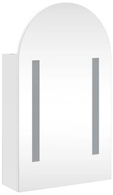 fehér ívelt tükrös fürdőszobaszekrény LED-del 42 x 13 x 70 cm