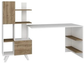 Íróasztal Alis - White, Walnut