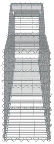vidaXL 5 db íves horganyzott vas gabion kosár 400x30x60/80 cm