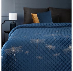 Lori bársony ágytakaró Gránátkék 170x210 cm