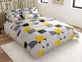 Krepp ágynemű reforcé pamutból GEOMETRIES krémszínű Ágyneműhuzat mérete: 70 x 90 cm | 140 x 200 cm