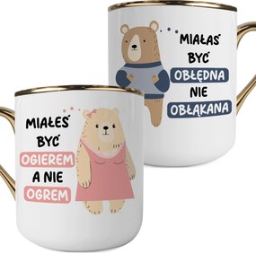 Két Darabos Fehér-arany Bögre Szett, Ménnek Kellett Volna Lenned, Őrültnek Kellett Volna Lenned