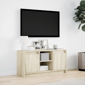 sonoma tölgy színű szerelt fa LED-es TV-szekrény 100x34x50 cm