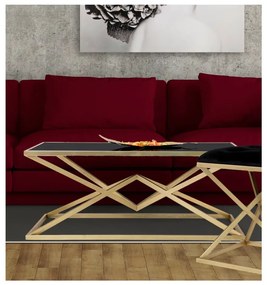 Piramid dohányzóasztal fekete üveg asztallappal, 110 x 60 cm - Mauro Ferretti