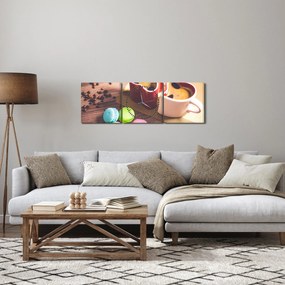 Kávé és a macaroon képe (órával) (90x30 cm)