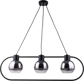 SIGMA LIGHTING 31891 LINDA Többágú Függesztett Lámpa Fekete, Átlátszó, Ezüst E27 IP20