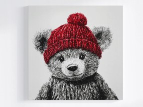 Canvas Vászonkép Mackó Játék Plüss Ölelő Sapka 40x40