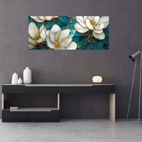 Kép - Ólomüveg magnóliával (120x50 cm)