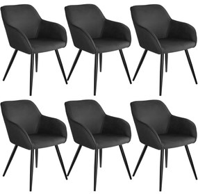 tectake 404076 6 marilyn anyag szék - antracit-fekete