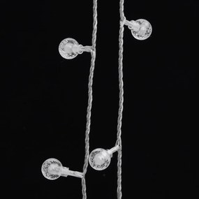 gömb alakú 8 funkciós hideg fehér tündérfényfüzér 200 LED 20 m